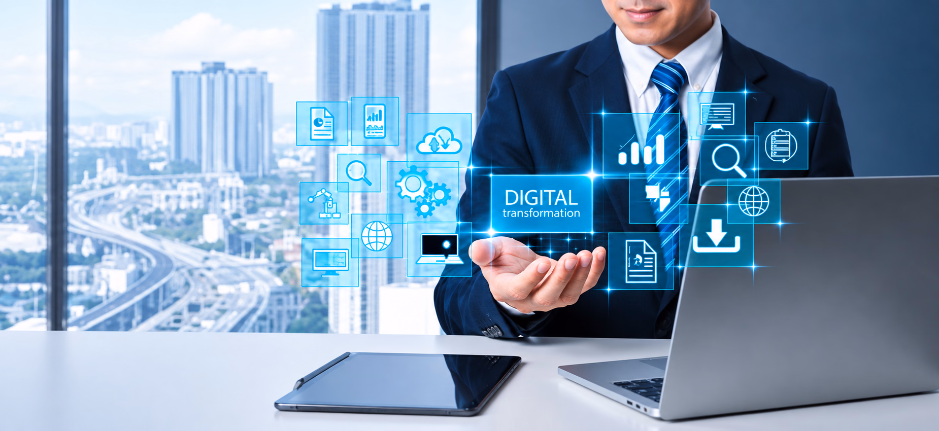Professional using a digital payments dashboard