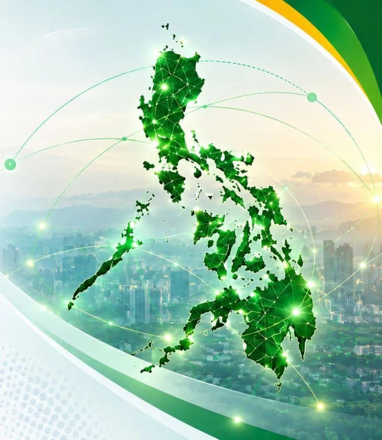 Map of the Philippines formed by connected data points