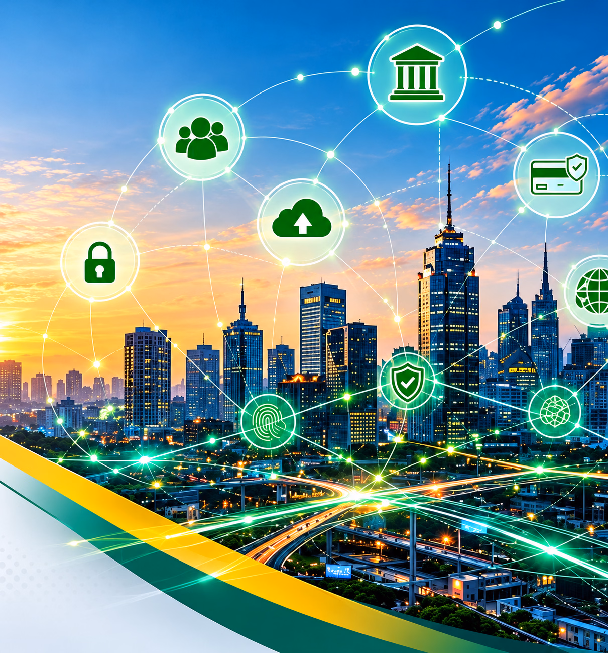 Connected city representing digital destination services
